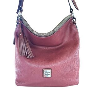 Dooney and Bourke Florentine Hobo Adjustable Strap Tassels Pebbled Leather CLEAN